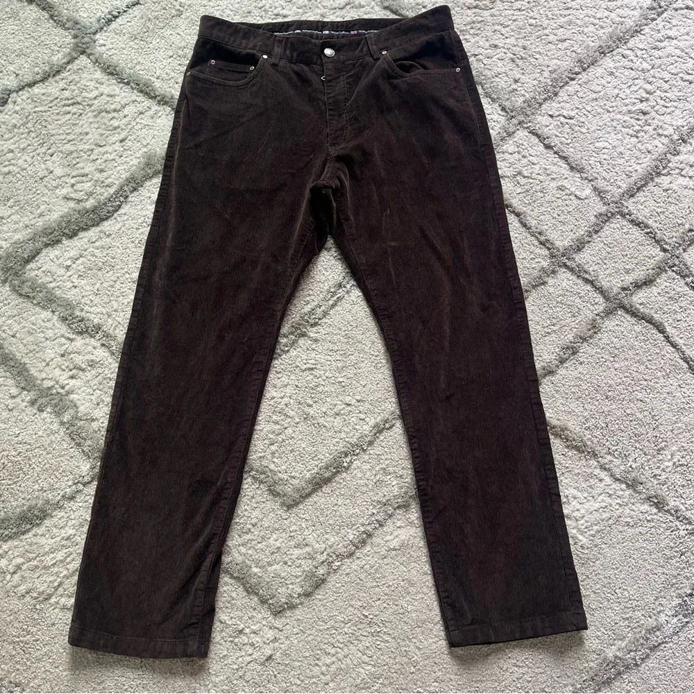 Paul and Shark brown corduroy pants yachting straight leg 34